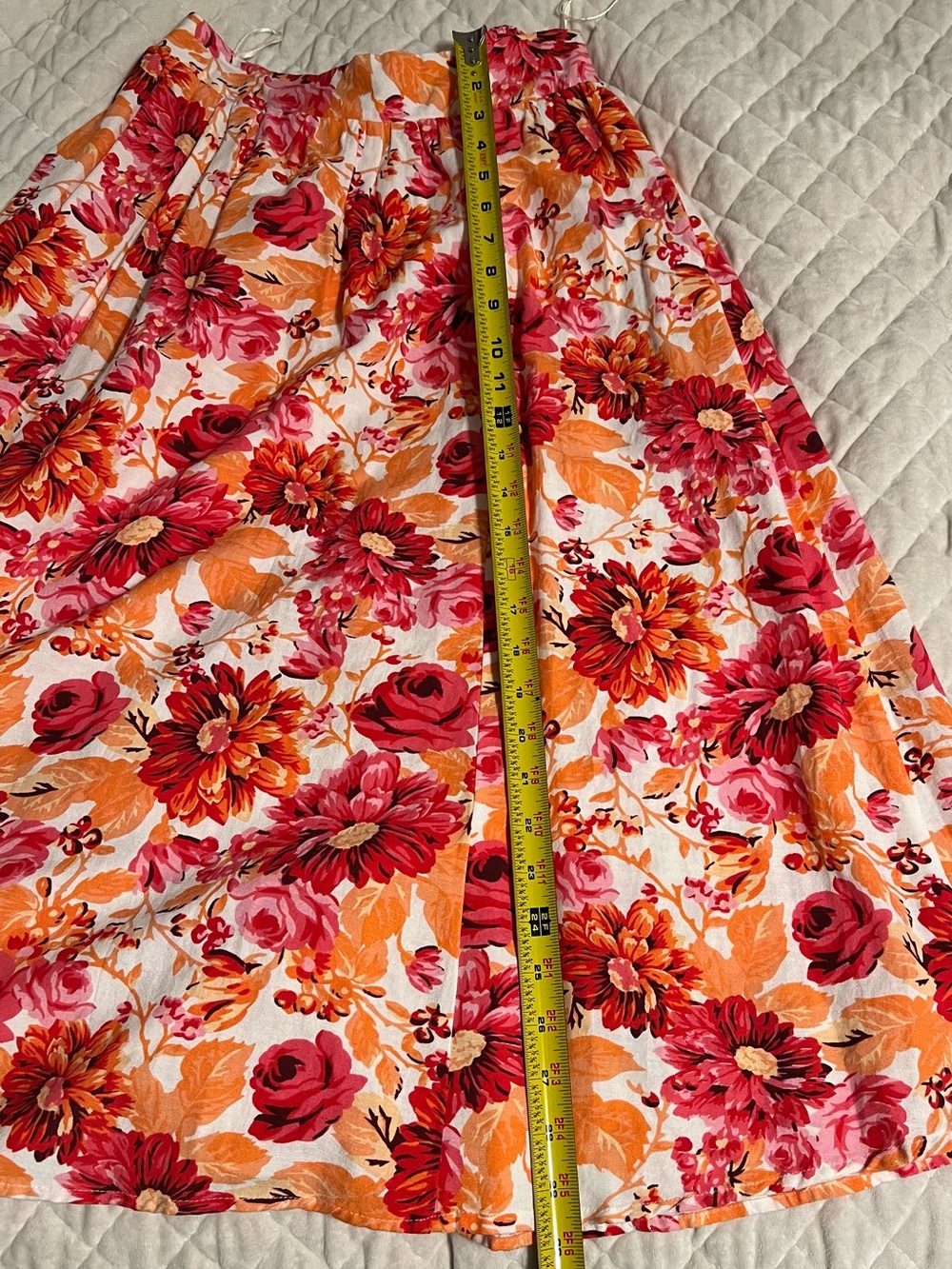 Japna Pink & Orange Floral Smocked Skirt Set - Picture 15 of 16